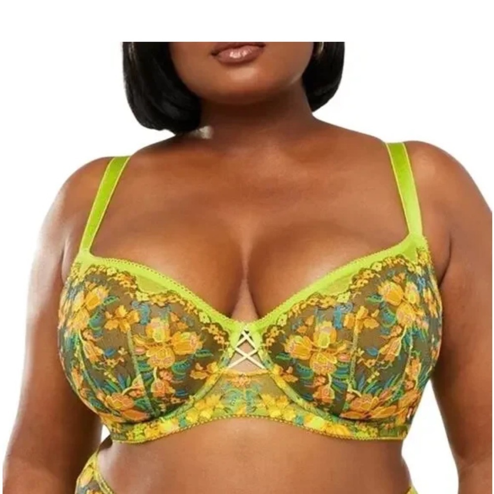 Savage x Fenty Sweetheart Lace Balconette Bra in the color "Wild Bunch